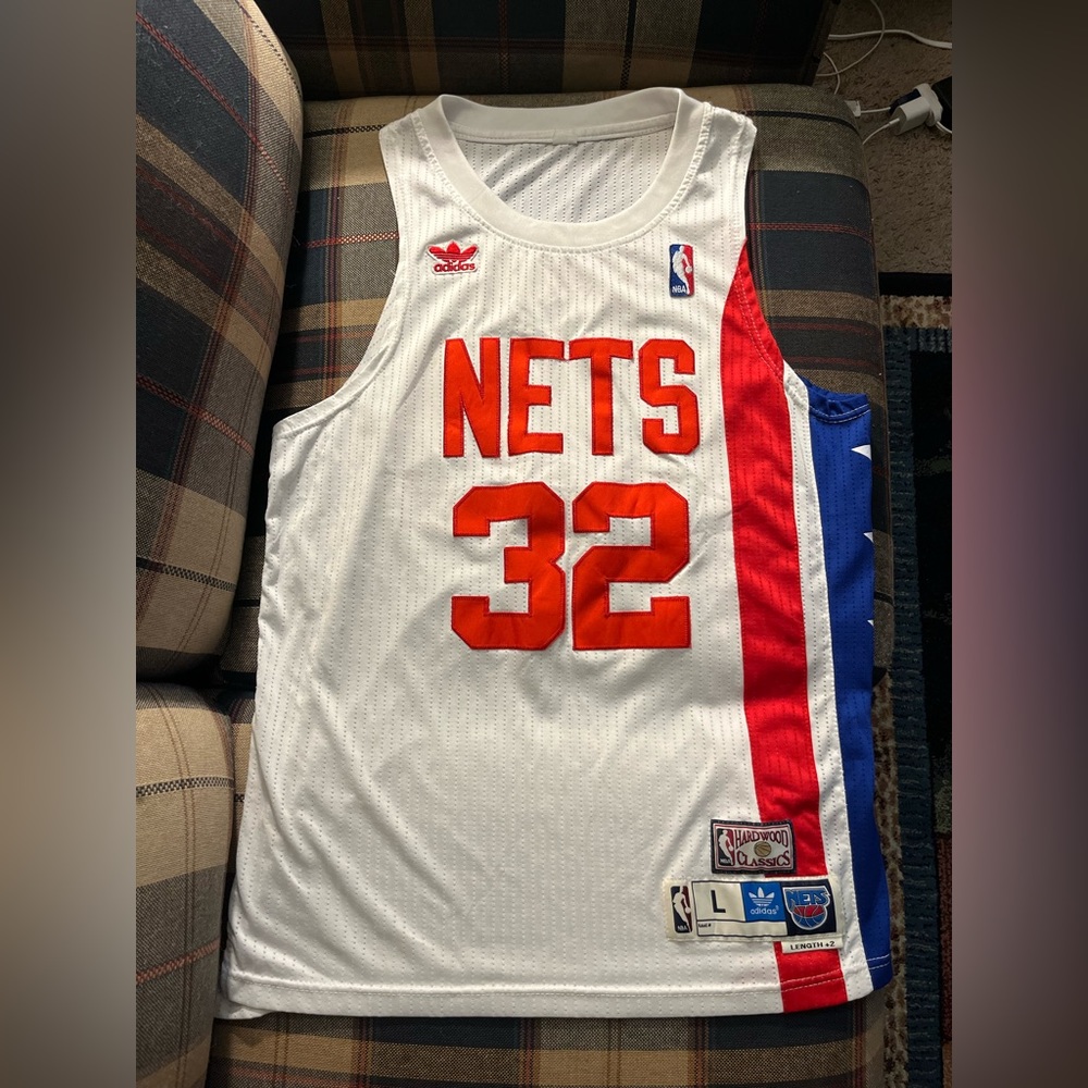NBA HARDWOOD CLASSICS ADIDAS NETS ERVING 32 MESH BASKETBALL JERSEY Large